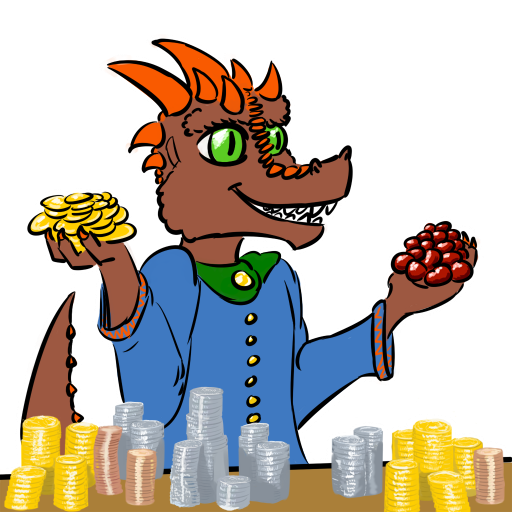 proud kobold with treasure